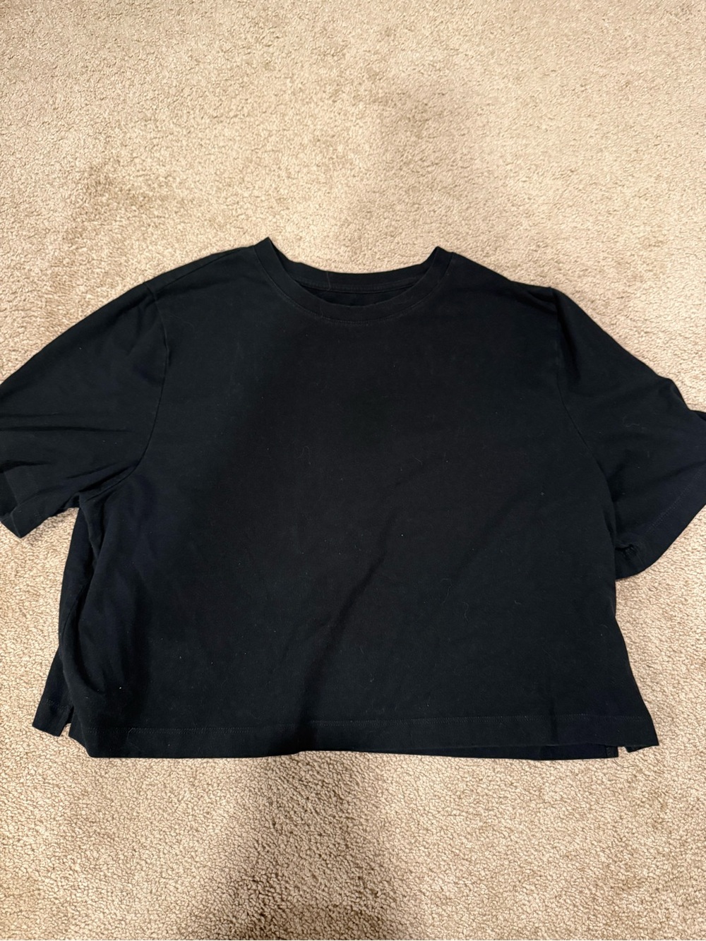 a new day Black Cropped Crewneck Top